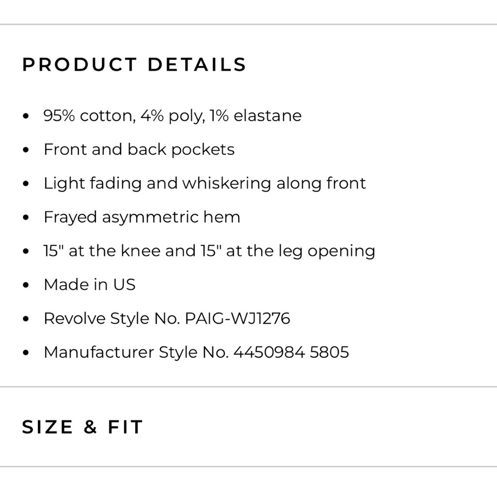 PAIGE: Hoxton Straight Ankle denim Norfolk Jeans cropped asymmetrical women’s 30 - Picture 10 of 11